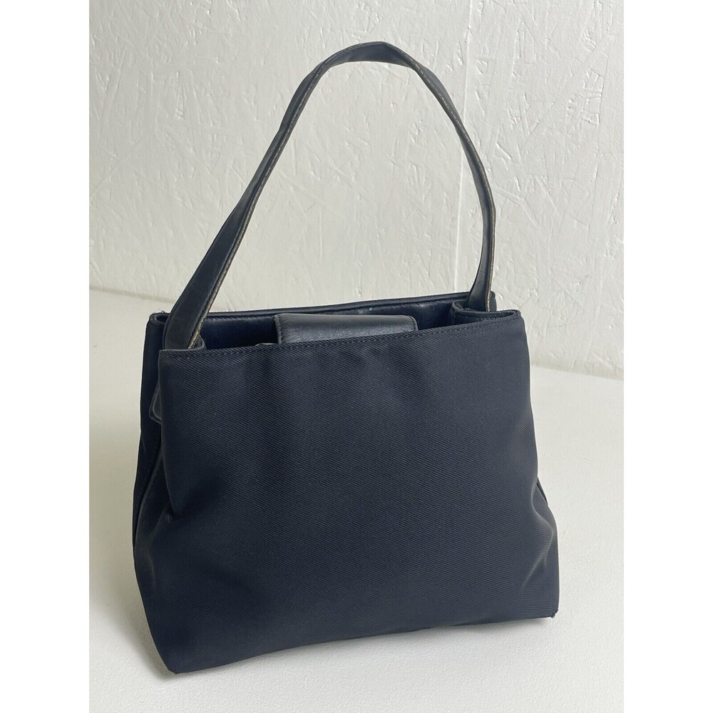 Vintage Coach canvas & Leather black handbag No Strap Minimalist